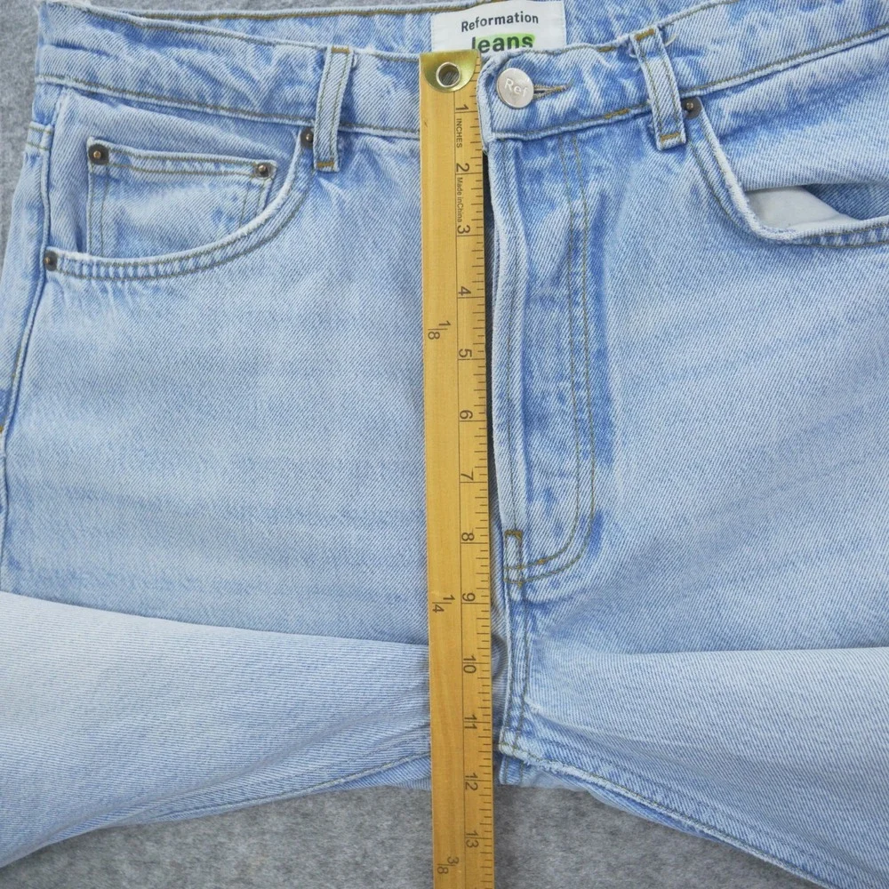 Reformation Jeans Womens 29 Blue High Rise Straight Button Retro 90s Denim